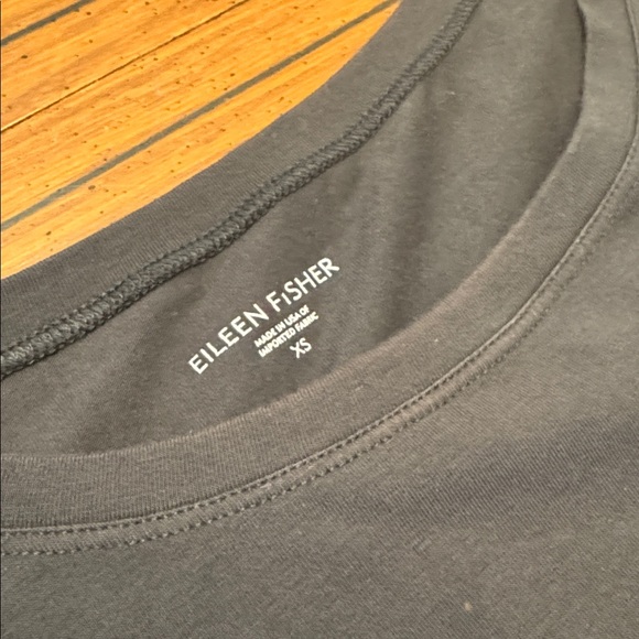 Eileen Fisher Cap Sleeve Ballet Neck T-Shirt Dress Size XS Neutral Dark Gray EUC - Picture 3 of 6